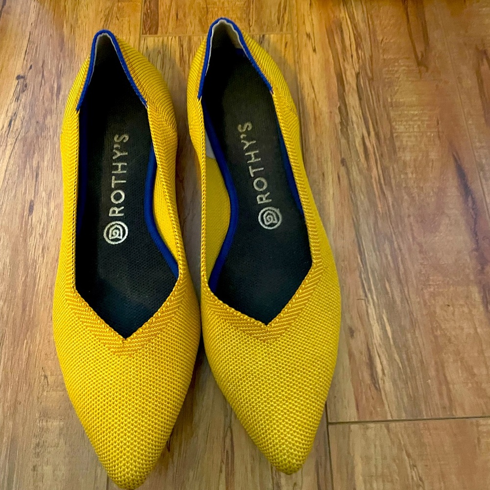 Rothy’s Point Toe Flats in Yellow